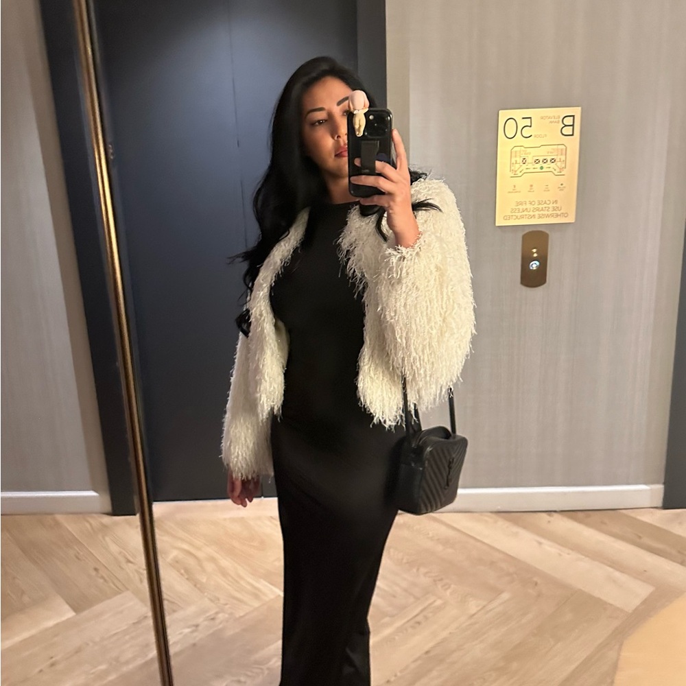 Zara fringed jacket with metallic thread